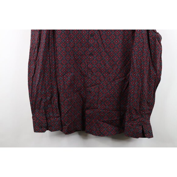 Express Mens 2XL XXL Slim Fit Geometric Tapestry Collared Button Shirt Cotton - Picture 3 of 11